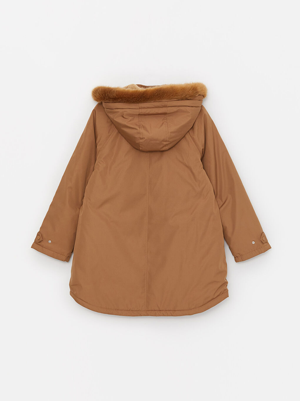LCW Modest Kahverengi Kadın Kapüşonlu Düz Parka - 9