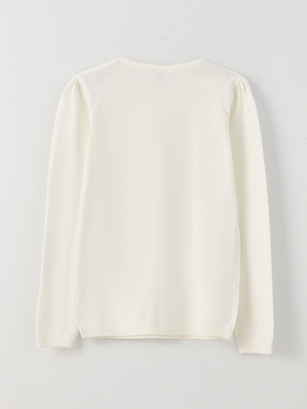 Crew Neck Printed Long Sleeve Girl Tricot Sweater-1