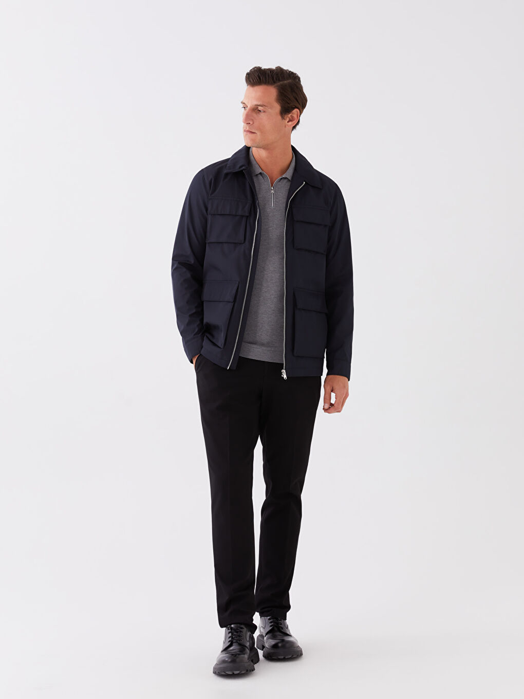 Standard Fit Collared Neck Men's Coat-2