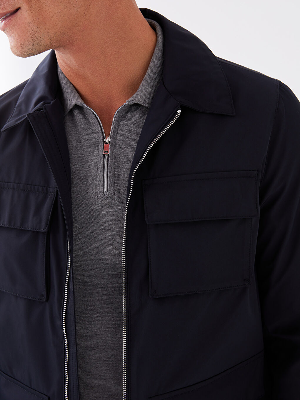 Standard Fit Collared Neck Men's Coat-3