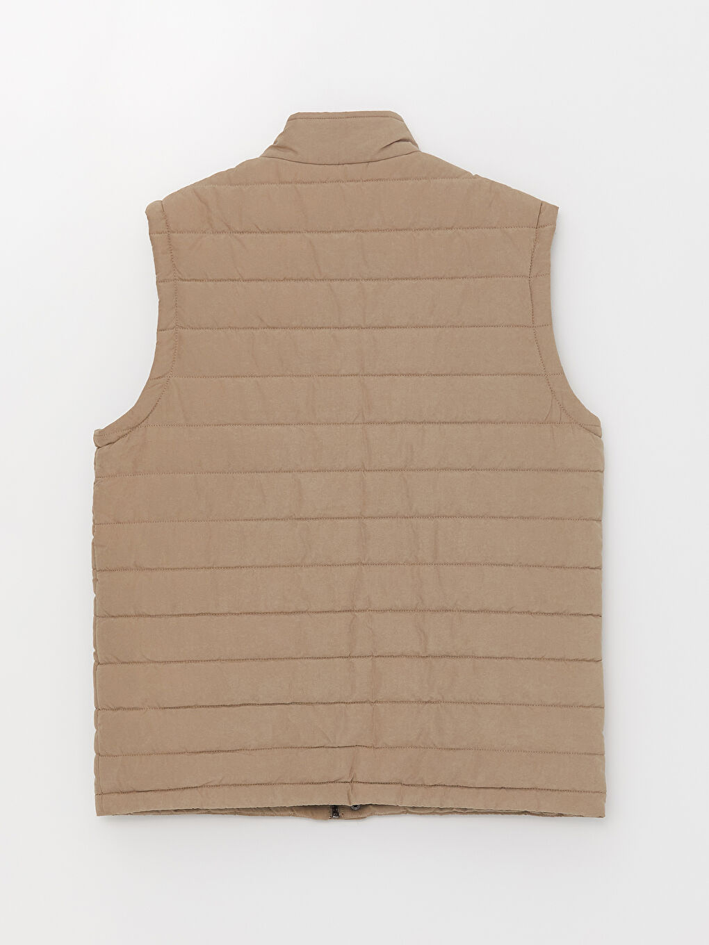 Bej Standart Kalıp Dik Yaka Erkek Şişme Yelek-7