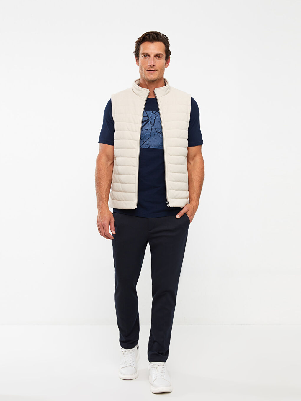 Ерлерге арналған стандартты пішім биік жағалы жилет-2