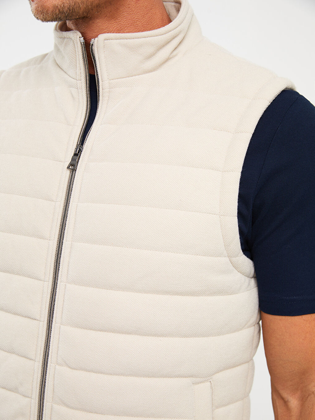 Ерлерге арналған стандартты пішім биік жағалы жилет-3