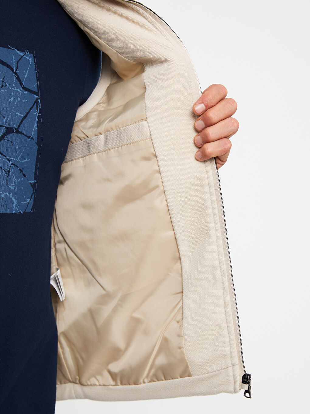 Ерлерге арналған стандартты пішім биік жағалы жилет-4