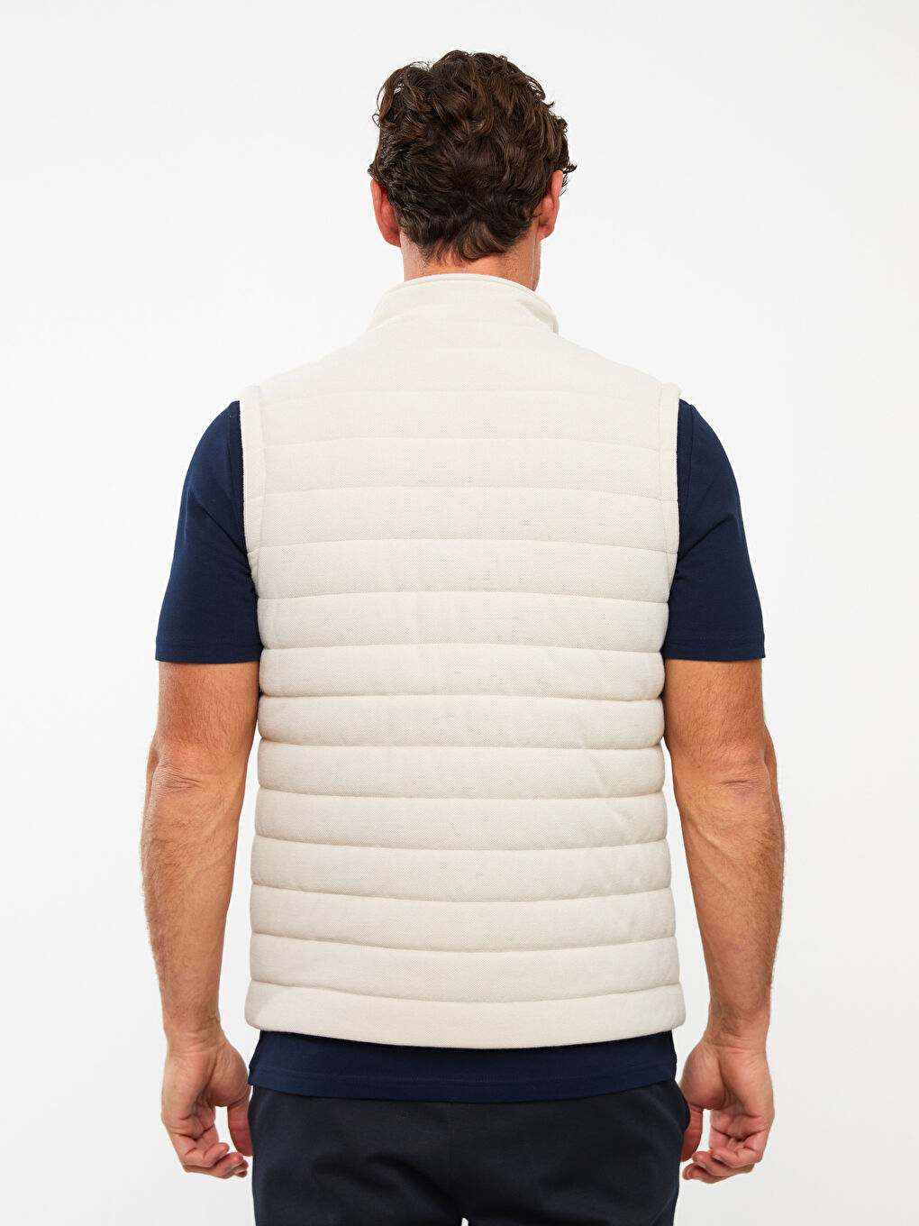 Ерлерге арналған стандартты пішім биік жағалы жилет-5