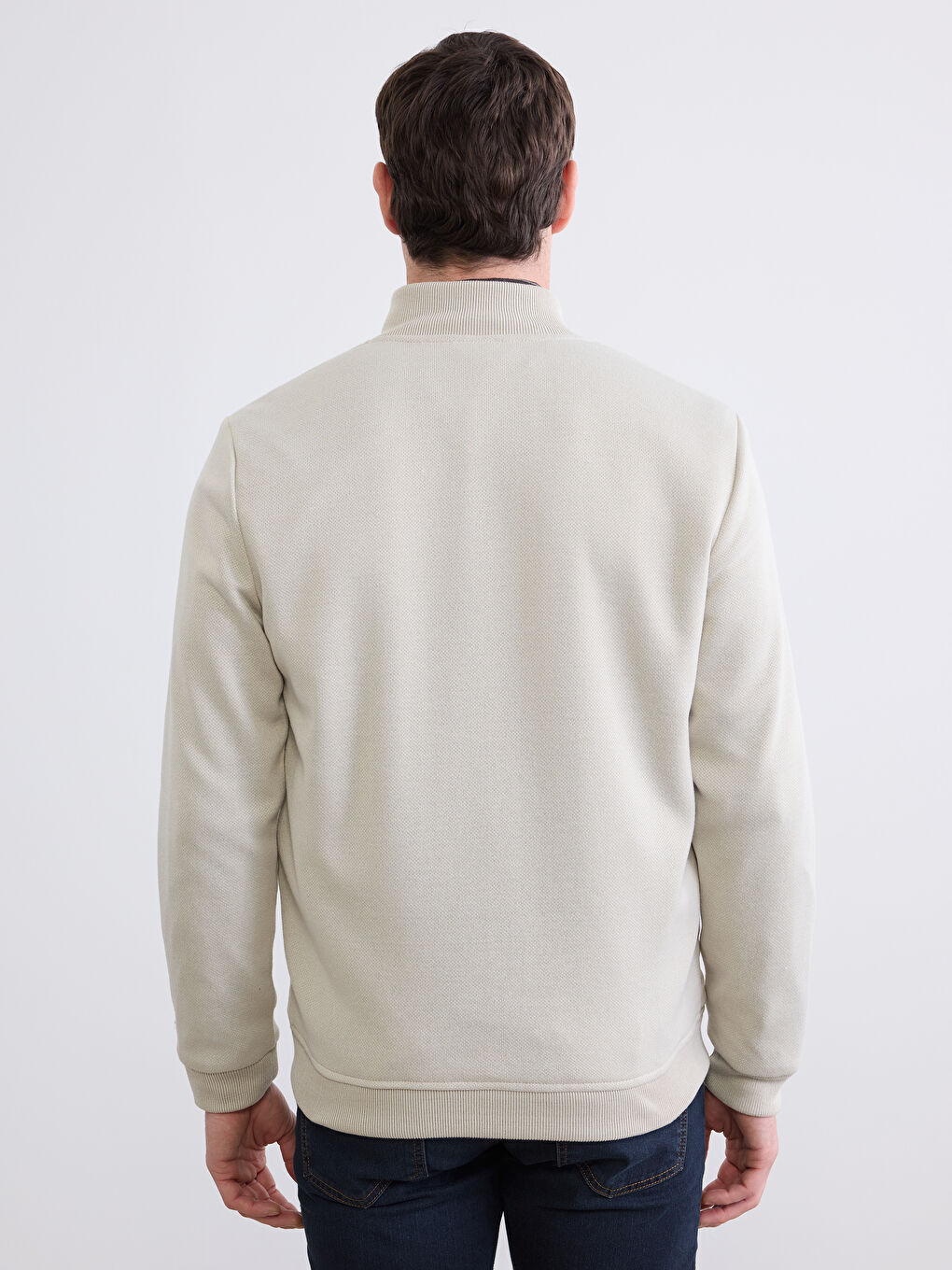 Regular Fit Mock Neck Men's Puffer Coat-4