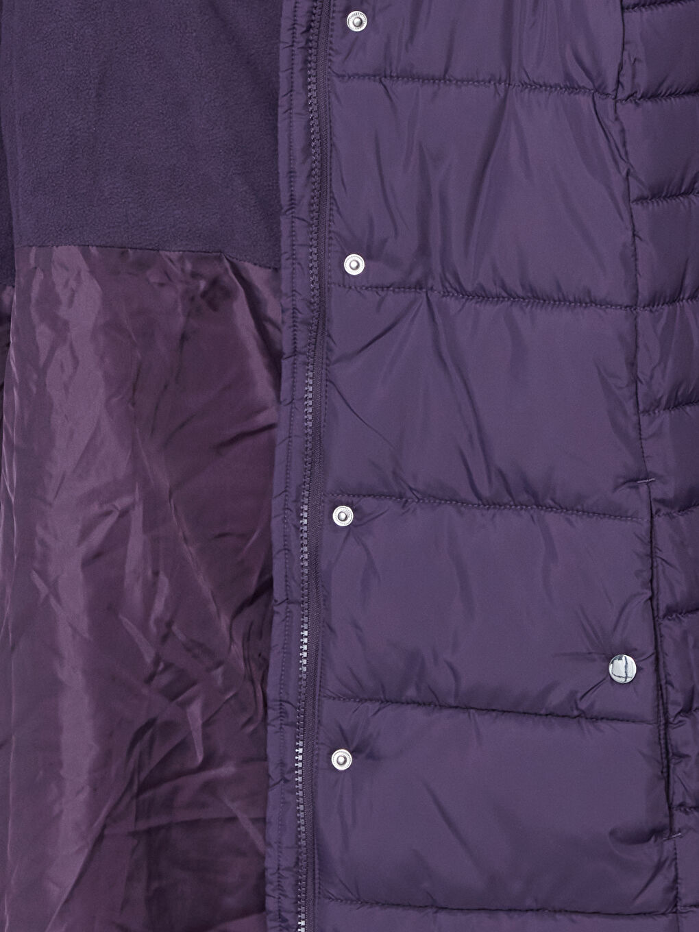 Mor Kapüşonlu Kadın Şişme Mont-7