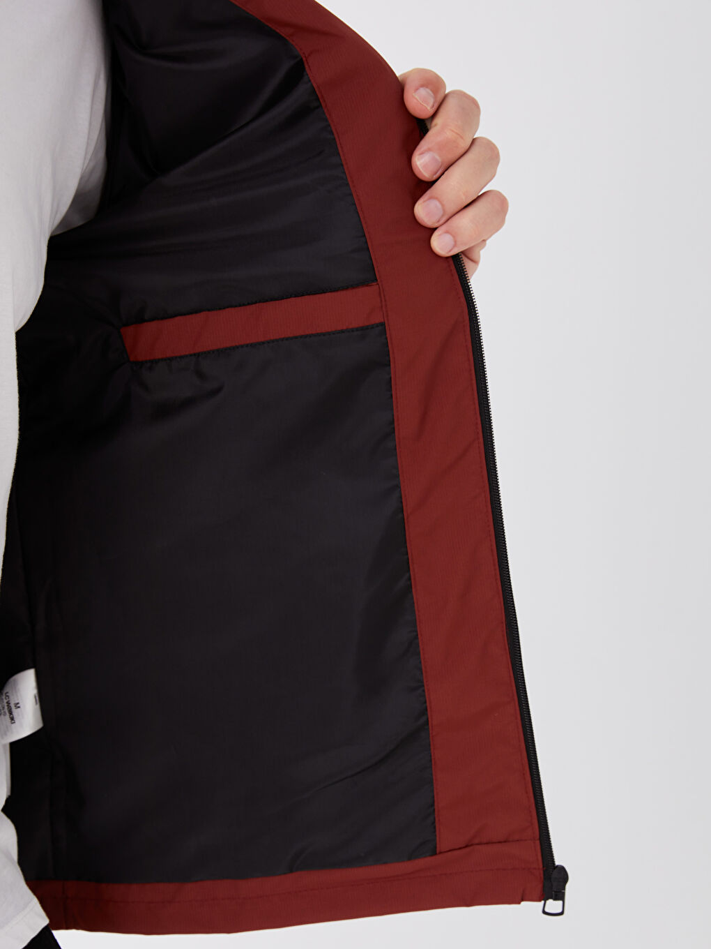 Turuncu Standart Kalıp Kapüşonlu Erkek Yağmurluk-4