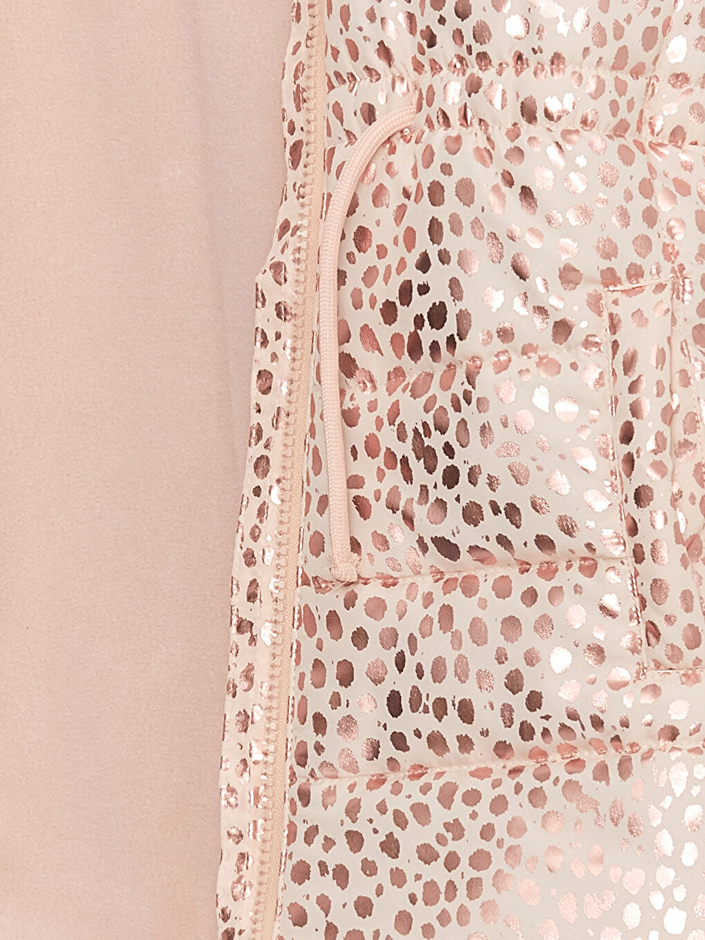 Pembe Kapüşonlu Baskılı Kız Çocuk Mont-2