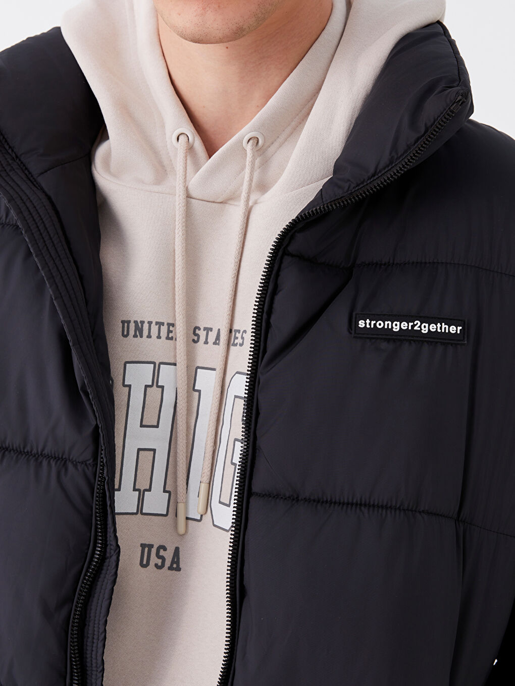 Kaput sa uspravnom kragnom, standardnog kroja, za muškarce, proštepani-3