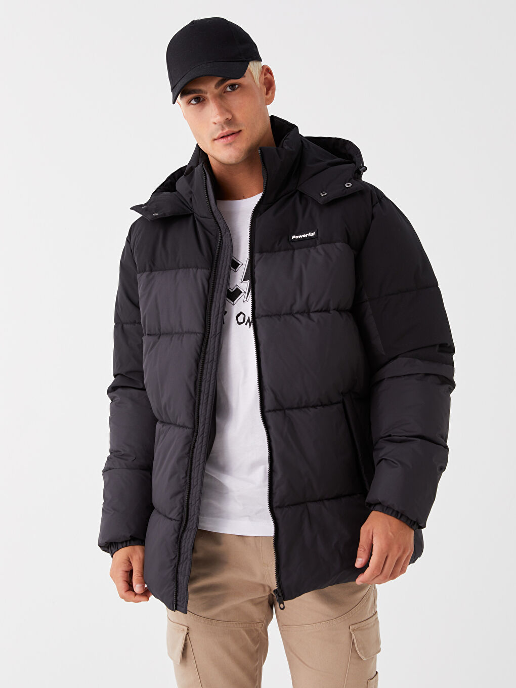 XSIDE Standard Fit Hooded Men's Puffer Coat -W32778Z8-QJ1