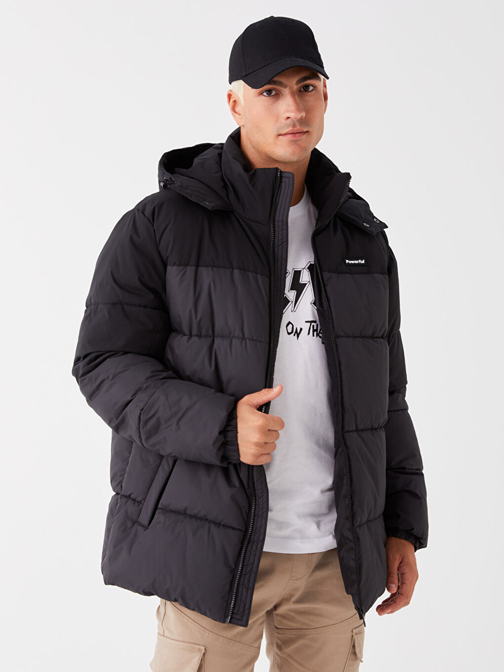 XSIDE Standard Fit Hooded Men's Puffer Coat -W32778Z8-QJ1