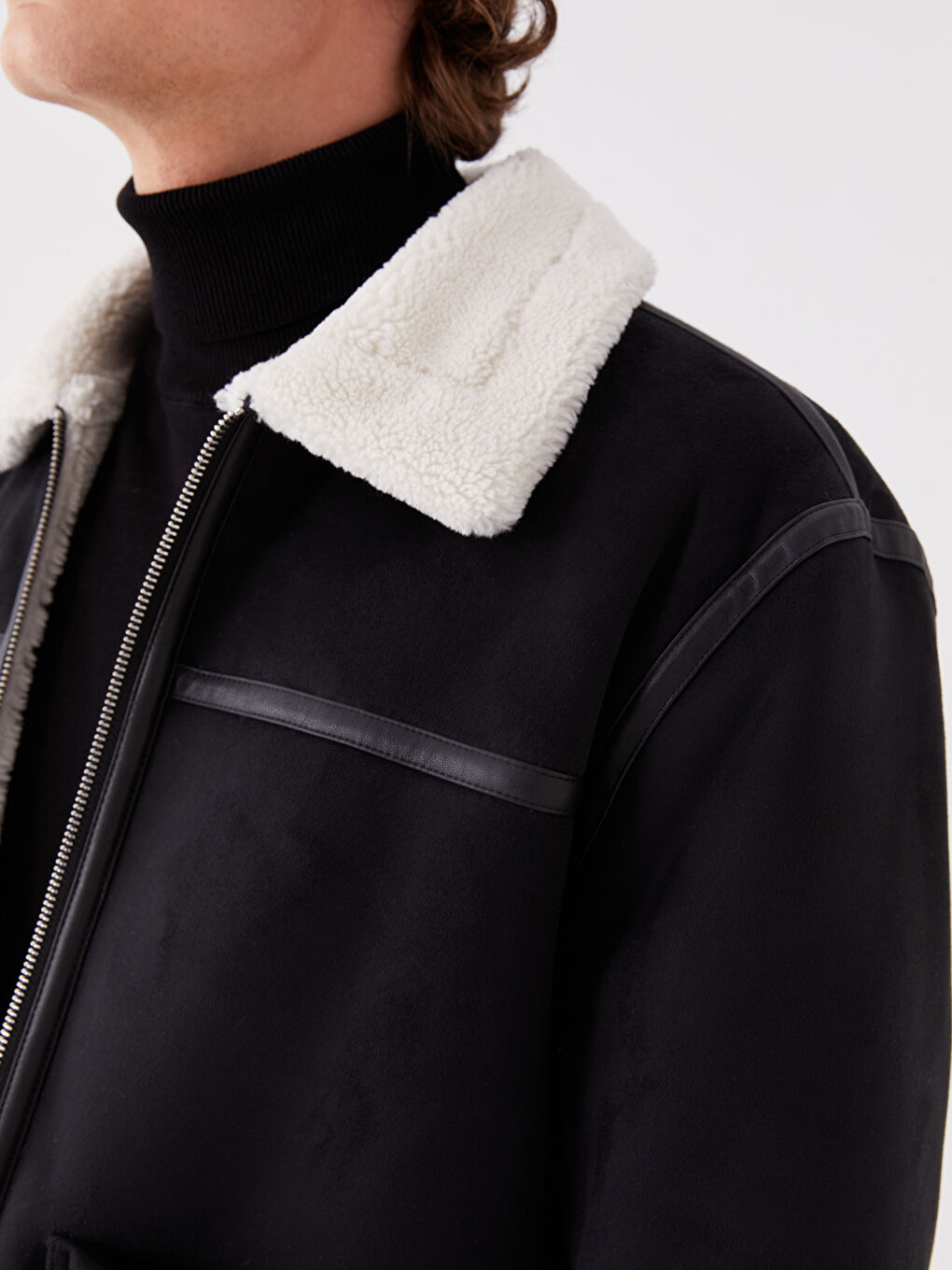 XSIDE Standard Fit Fur Collar Men's Coat -W32784Z8-CVL