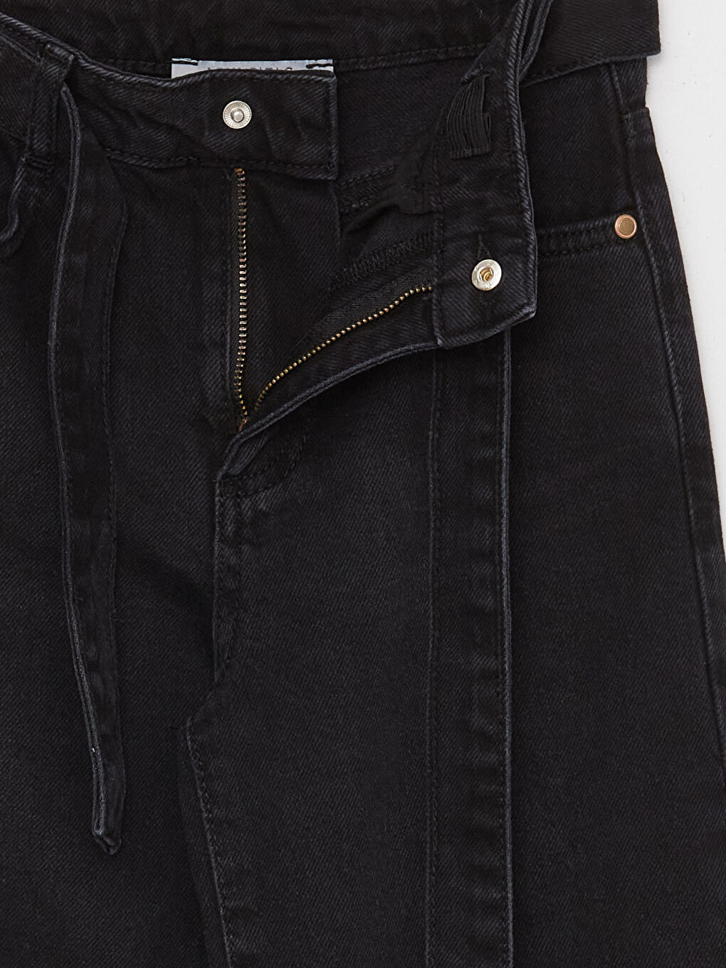 Siyah Wideleg Kız Çocuk Jean Pantolon-2