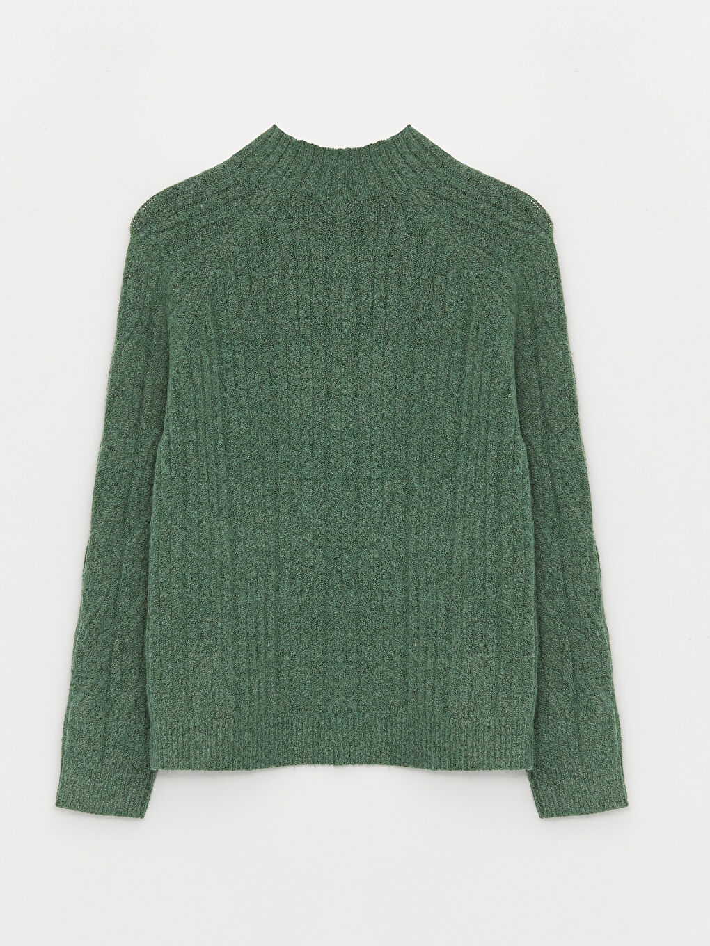 LCWAIKIKI Basic Halber Rollkragen Selbstgemustert Langarm Damen Strickpullover -W32820Z8-GRY