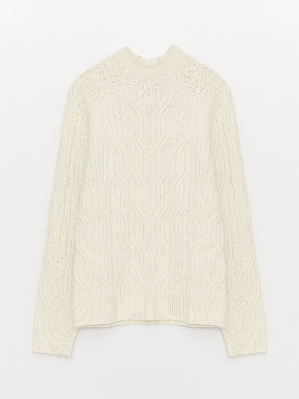 LCWAIKIKI Basic Half Turtleneck Self Patterned Long Sleeve Women's Tricot Sweater -W32820Z8-R9J