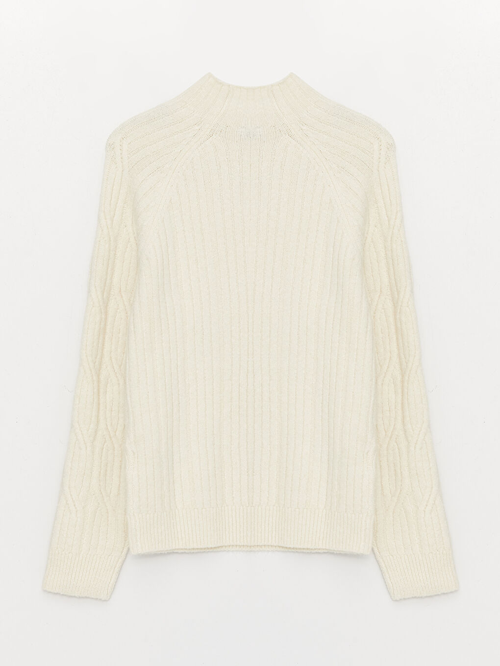 LCWAIKIKI Basic Half Turtleneck Self Patterned Long Sleeve Women's Tricot Sweater -W32820Z8-R9J