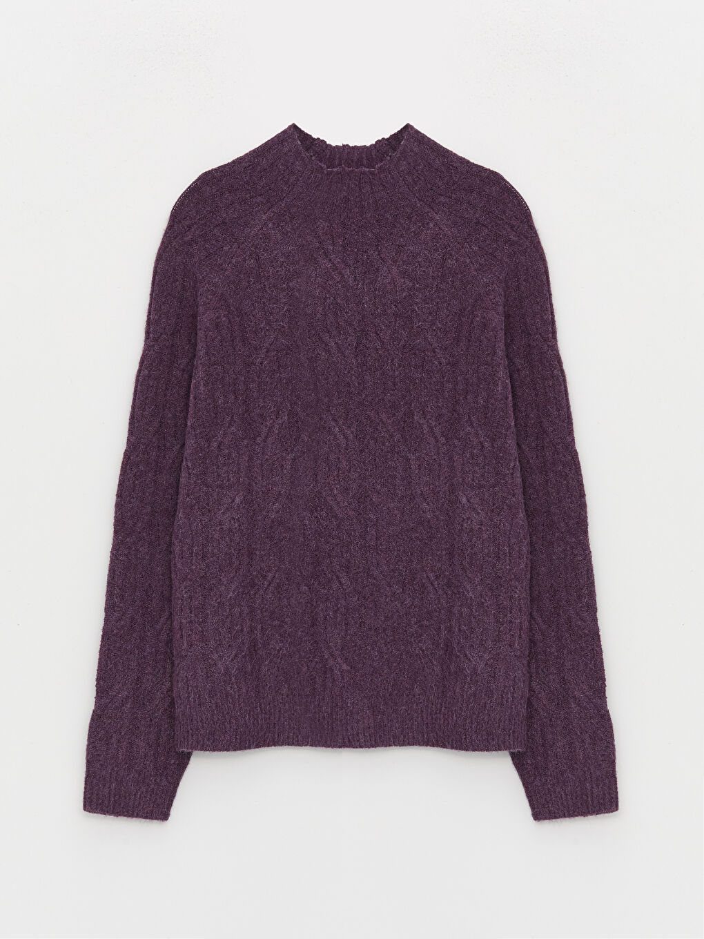 Свитер из трикотажа с длинным рукавом и полуводолазкой, с узором для женщин-5