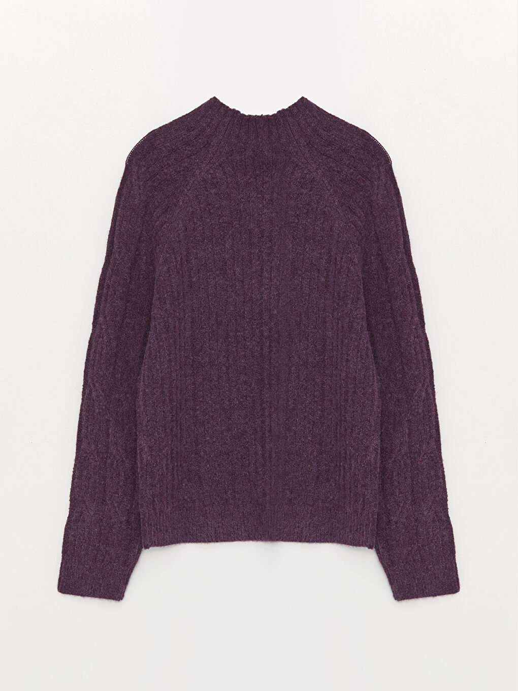 Свитер из трикотажа с длинным рукавом и полуводолазкой, с узором для женщин-6