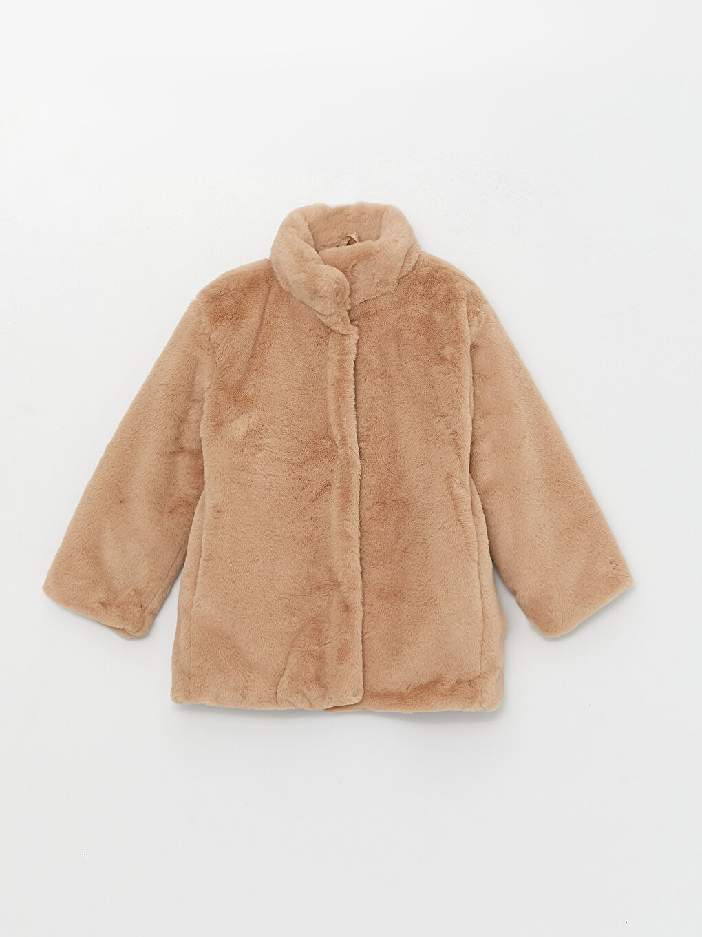 Kahverengi Dik Yaka Kız Çocuk Pelüş Kaban