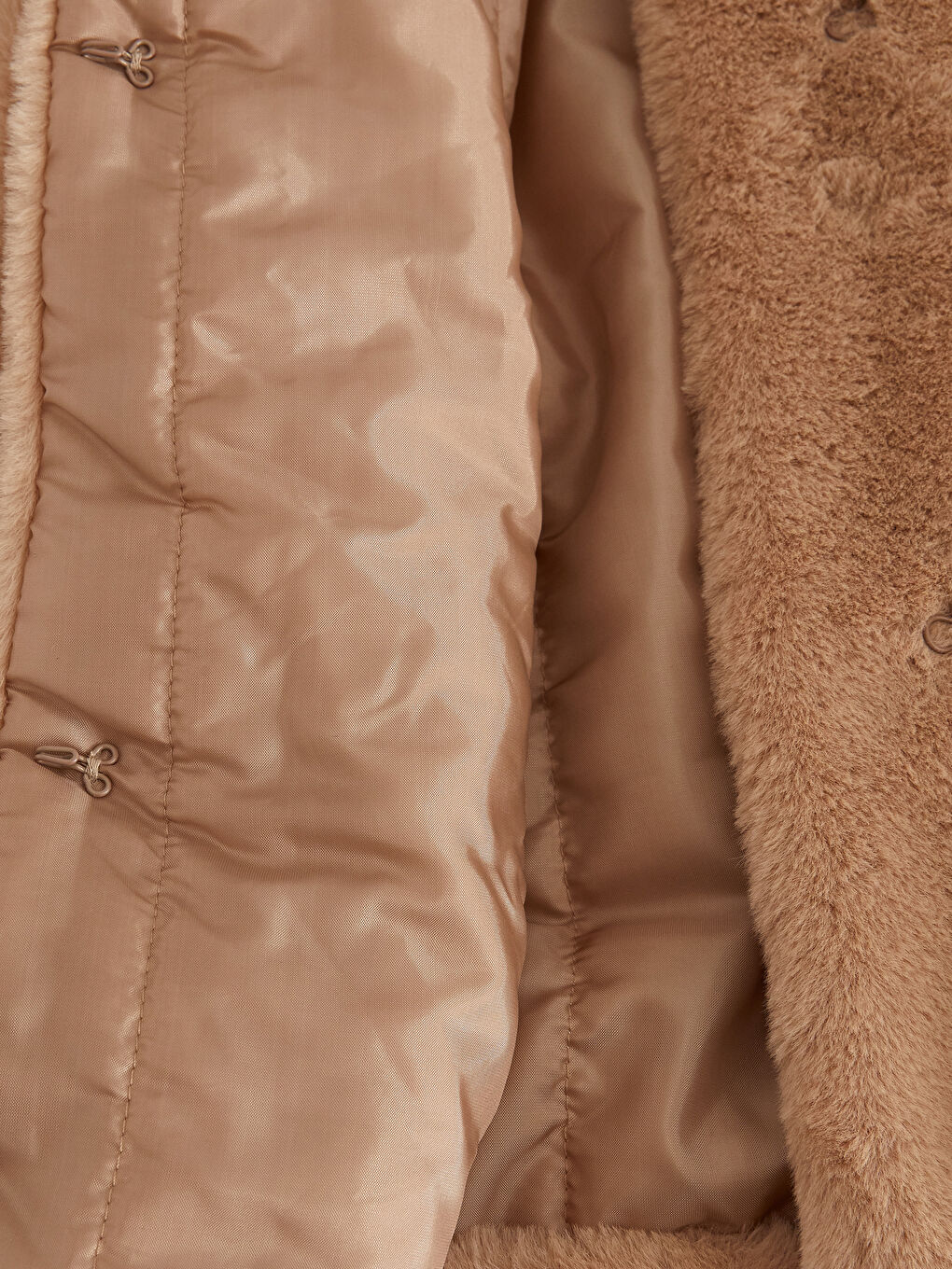 Kahverengi Dik Yaka Kız Çocuk Pelüş Kaban-3