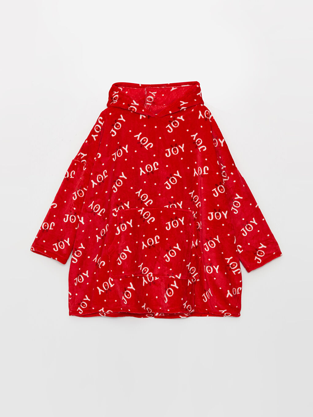 Hooded New Year Themed Long Sleeve Women's Plush Pajama Top-4