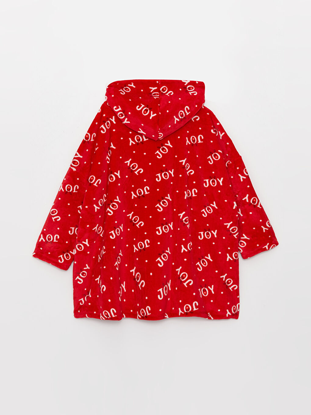 Hooded New Year Themed Long Sleeve Women's Plush Pajama Top-5