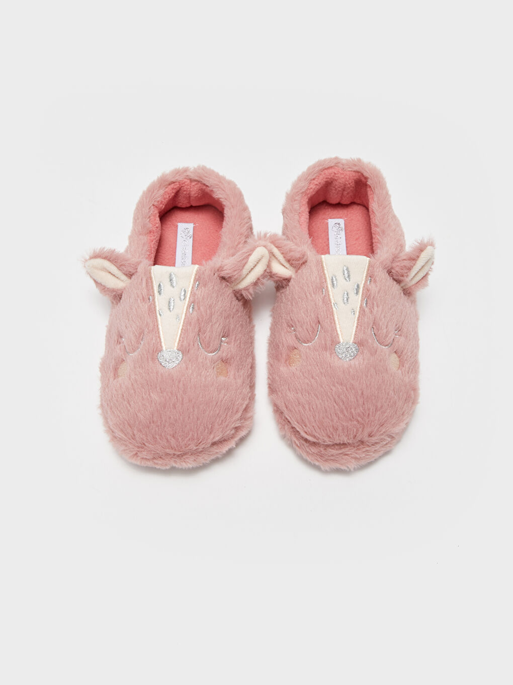 Домашние тапочки из плюша с вышивкой для девочек-2