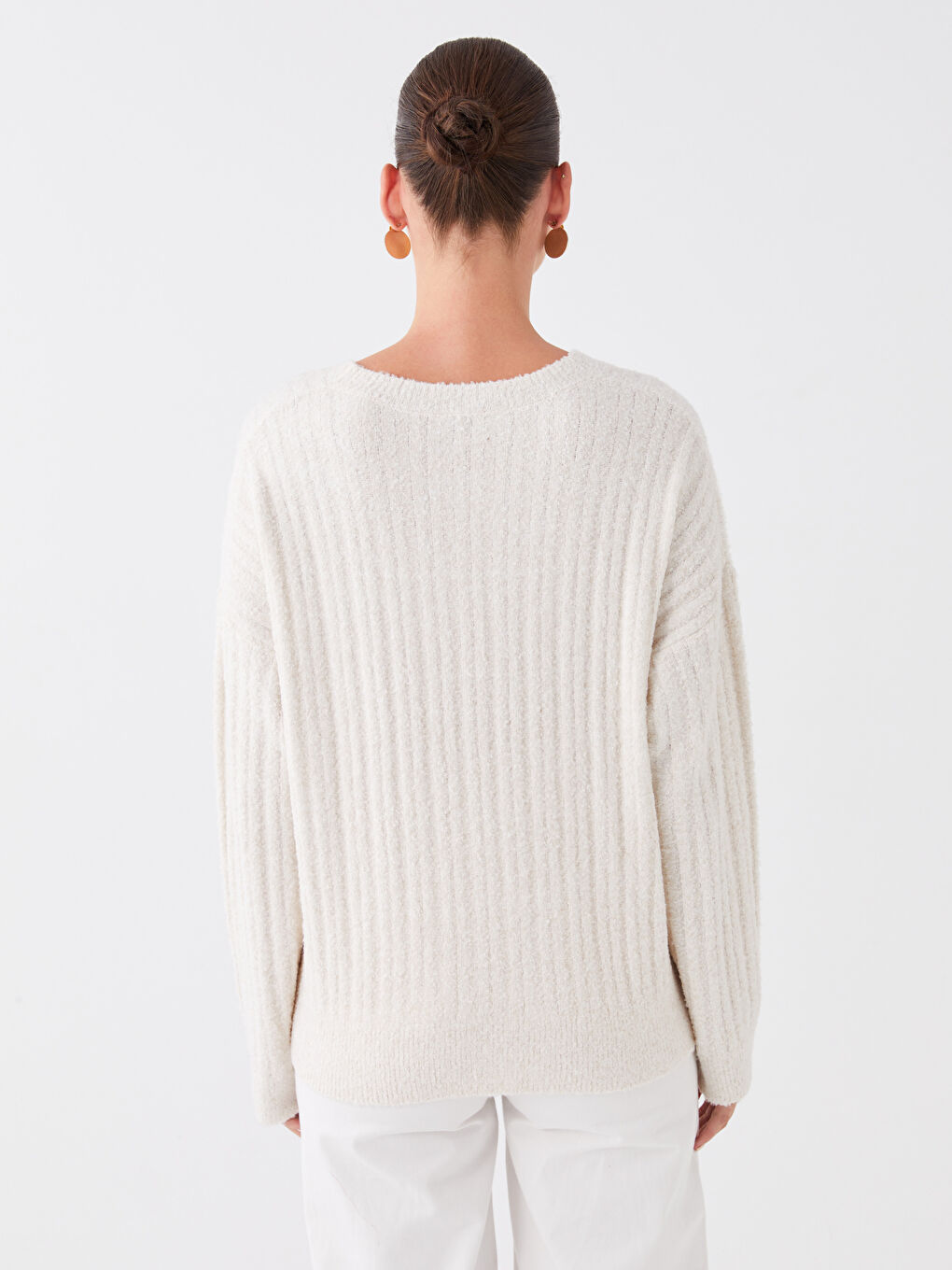 LCWAIKIKI Basic Crew Neck Oversize Women's Knitwear Sweater -W32859Z8-L9Y