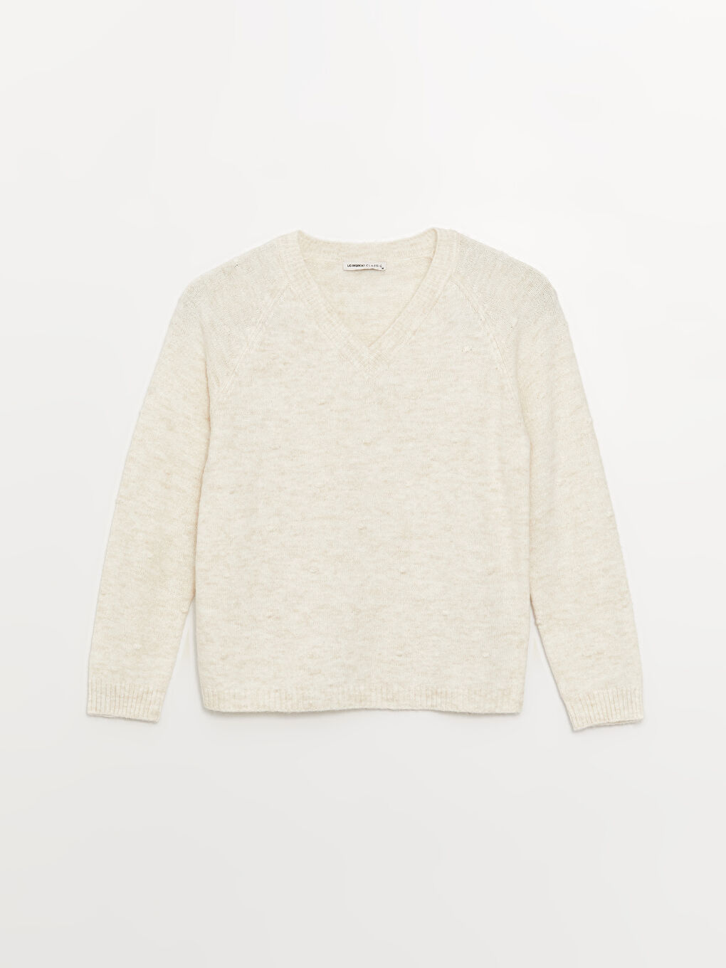LCWAIKIKI Basic V Neck Plain Long Sleeve Women's Knitwear Sweater -W32861Z8-DCY