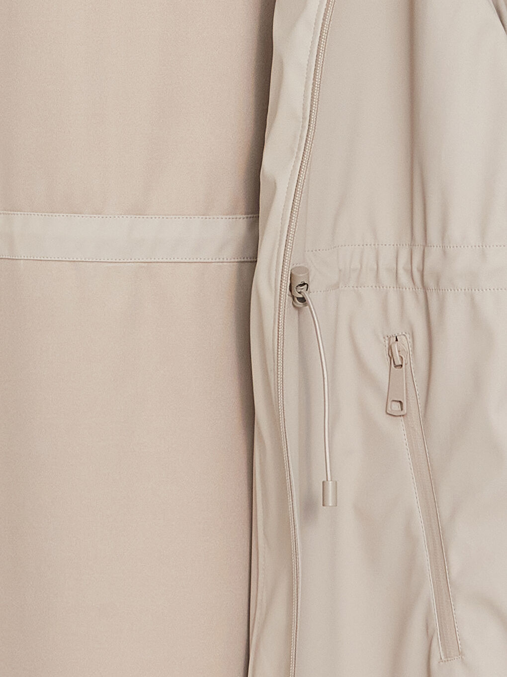 Gri Kadın Kapüşonlu Düz Yağmurluk-13