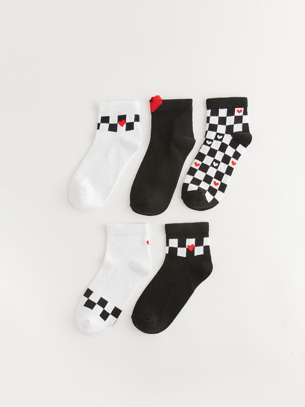 Patterned Girls' Trainer Socks 5 Pack