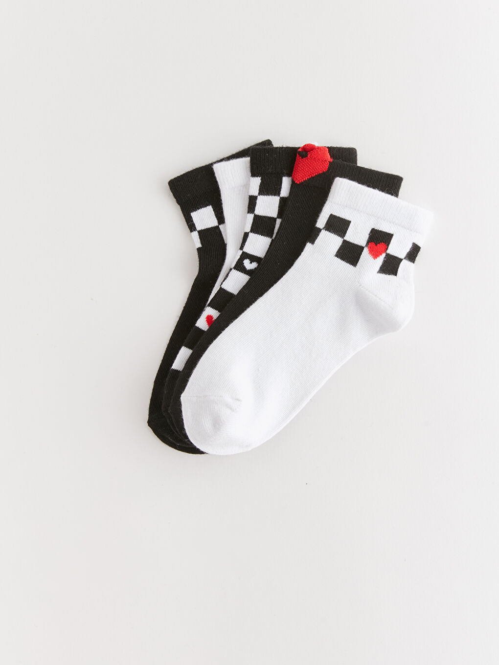 Patterned Girls' Trainer Socks 5 Pack-1