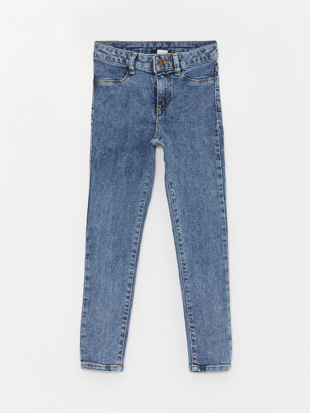 LCW Kids Mavi Asit Yıkamalı Skinny Fit Kız Çocuk Jean Pantolon - 2