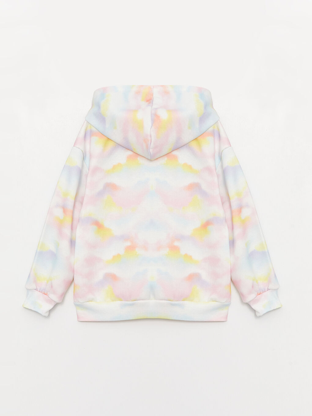 Karışık Baskılı Uzun Kollu Kız Çocuk Hoodie-1
