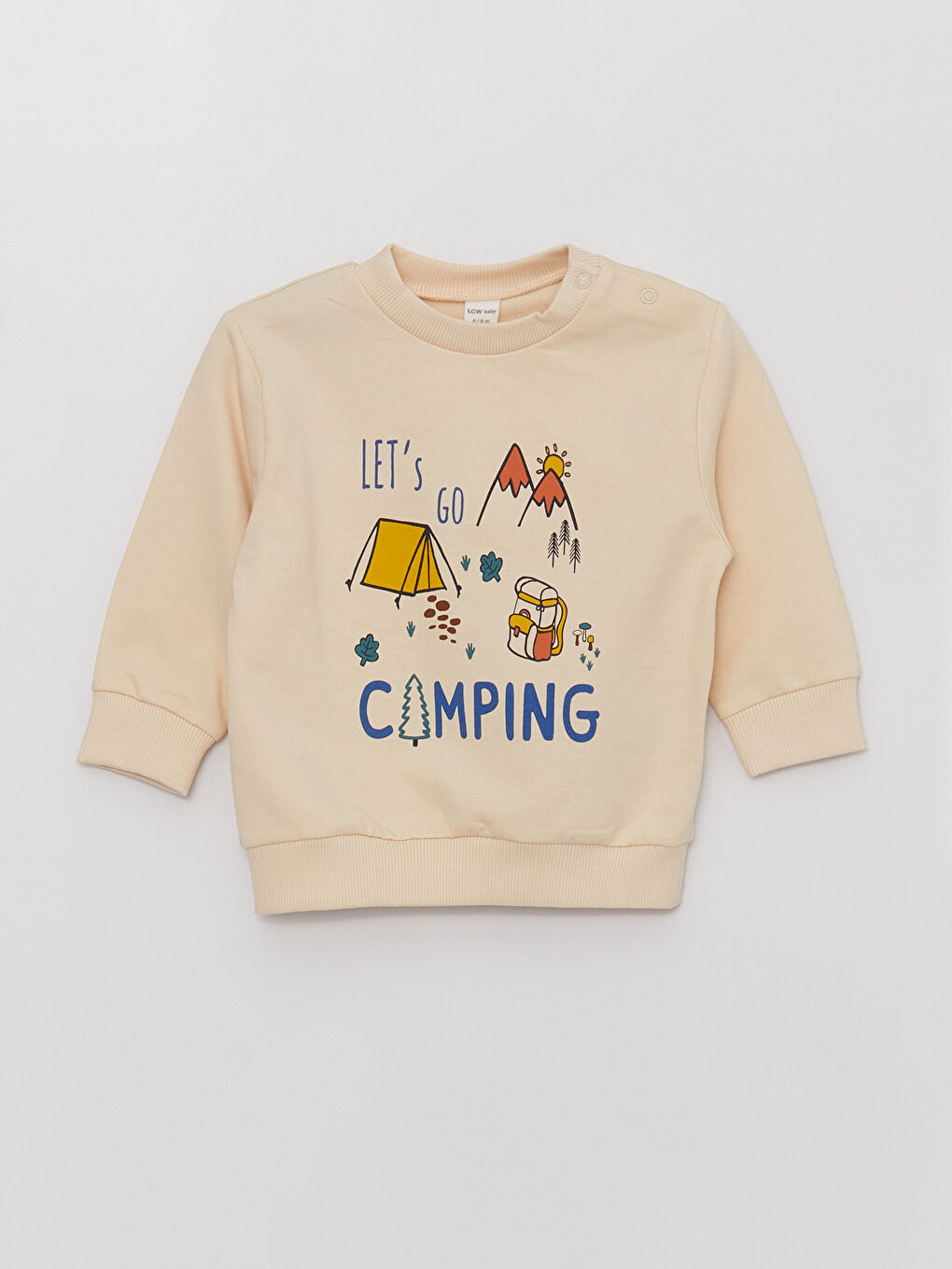 طقم أولاد رضع كم طويل ياقة دائرية مطبوع - مجموعتين-1