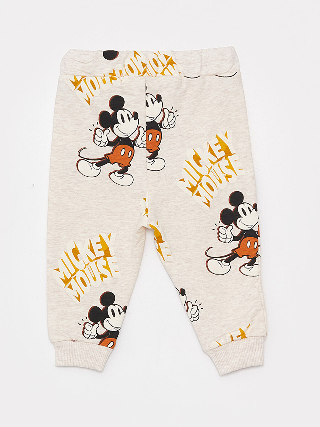 LCW baby Turuncu Bisiklet Yaka Uzun Kollu Mickey Mouse Baskılı Erkek Bebek Sweatshirt ve Pantolon 2'li Takım - 2