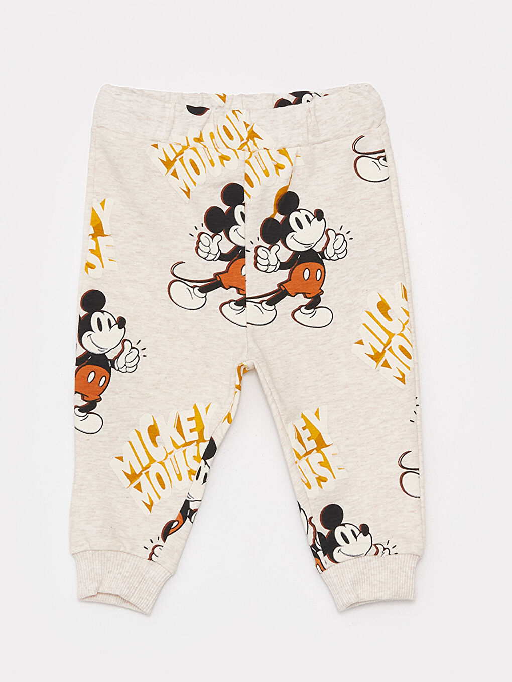 LCW baby Turuncu Bisiklet Yaka Uzun Kollu Mickey Mouse Baskılı Erkek Bebek Sweatshirt ve Pantolon 2'li Takım - 6