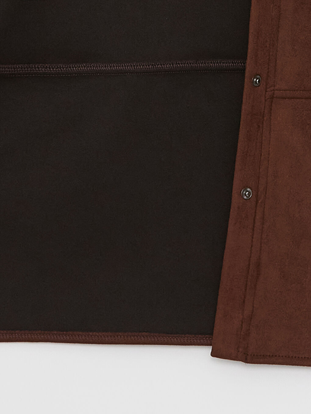 Kahverengi Düz Uzun Kollu Oversize Süet Kadın Gömlek Ceket-8