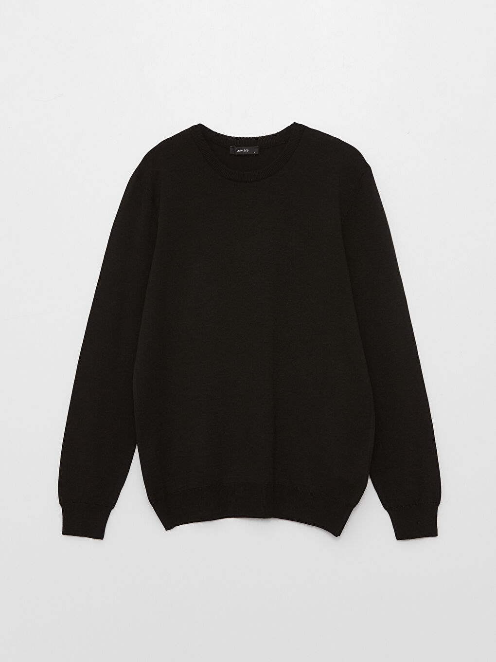 Siyah Bisiklet Yaka Erkek Triko Kazak-4