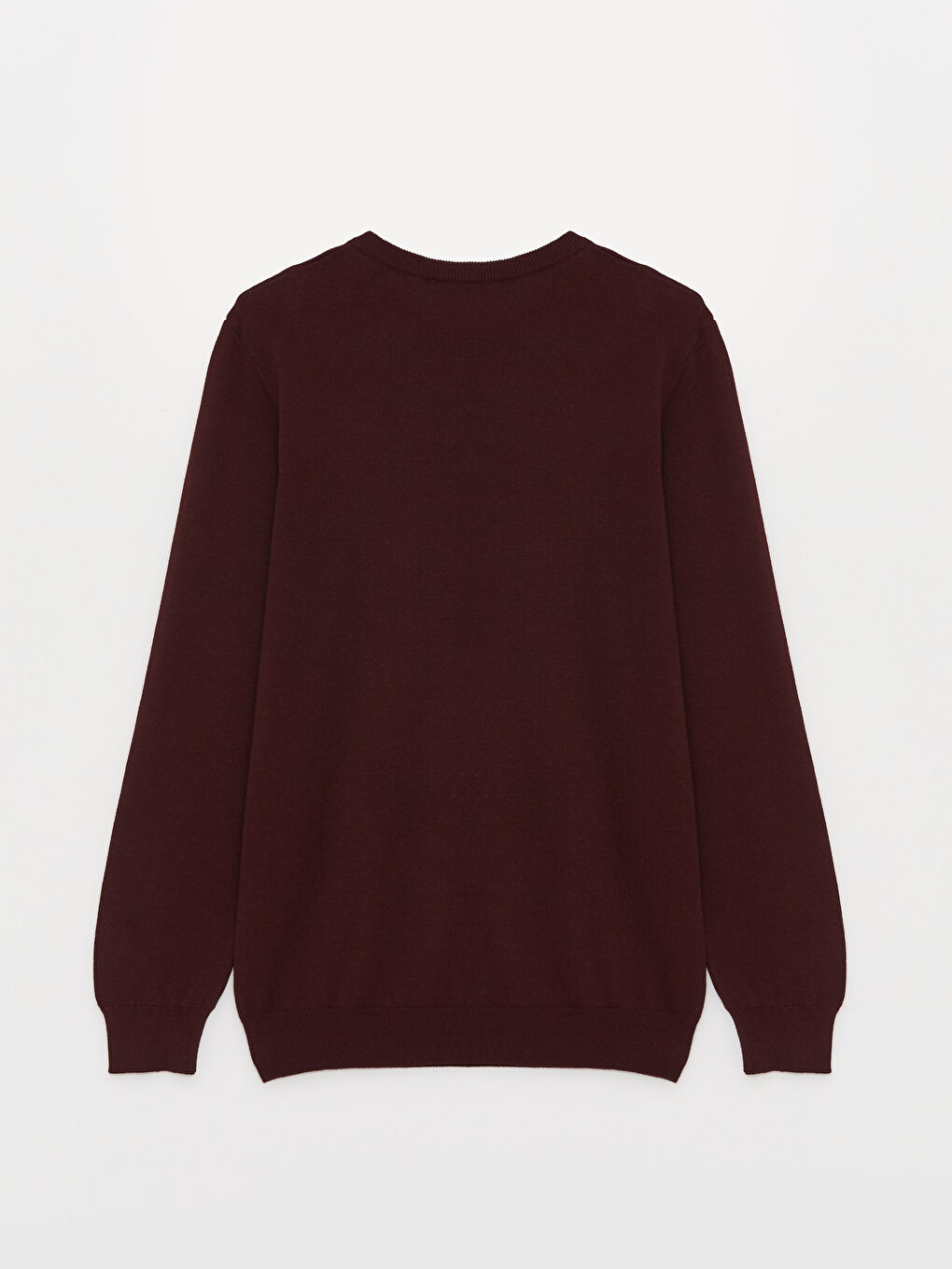 Bordo Bisiklet Yaka Erkek Triko Kazak-6