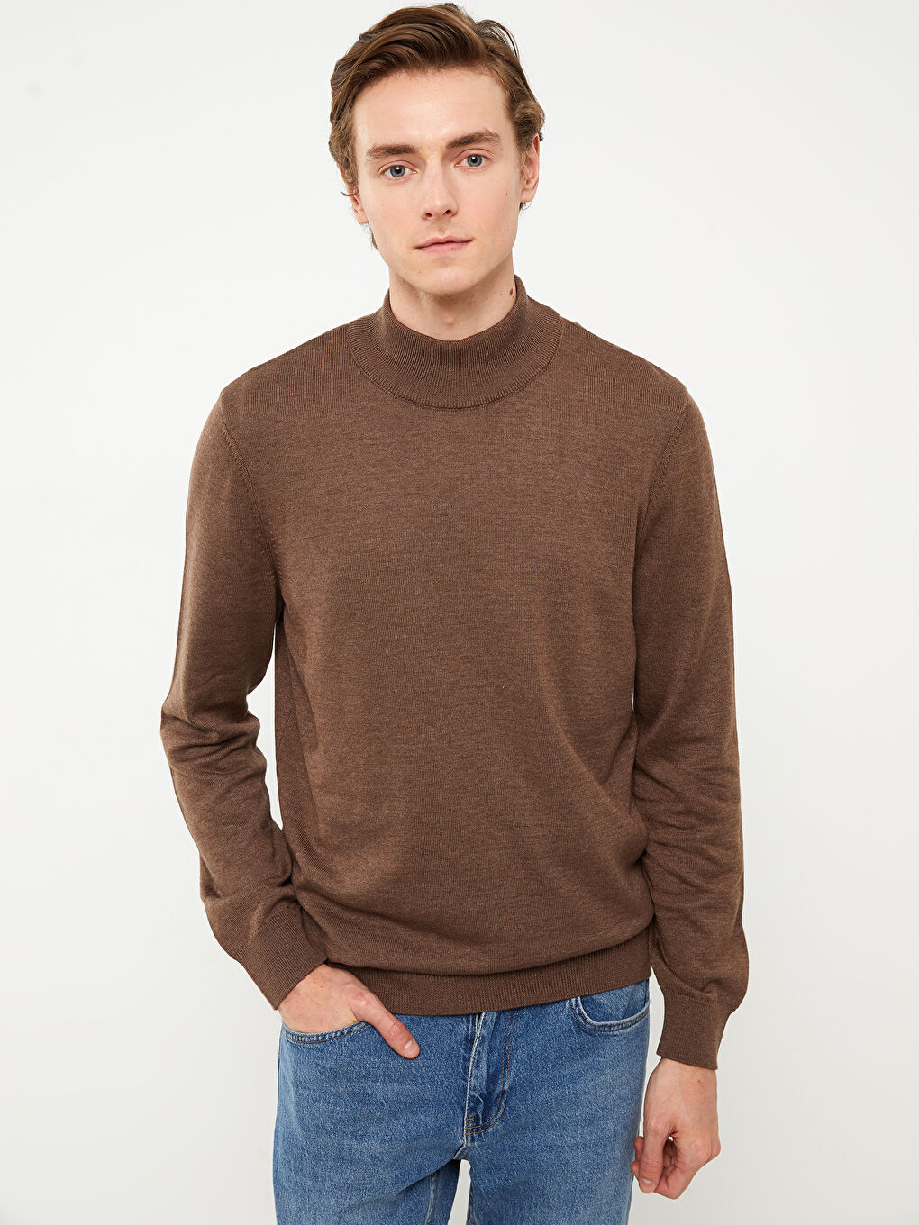 Half Turtleneck Long Sleeve Men's Knitwear Sweater