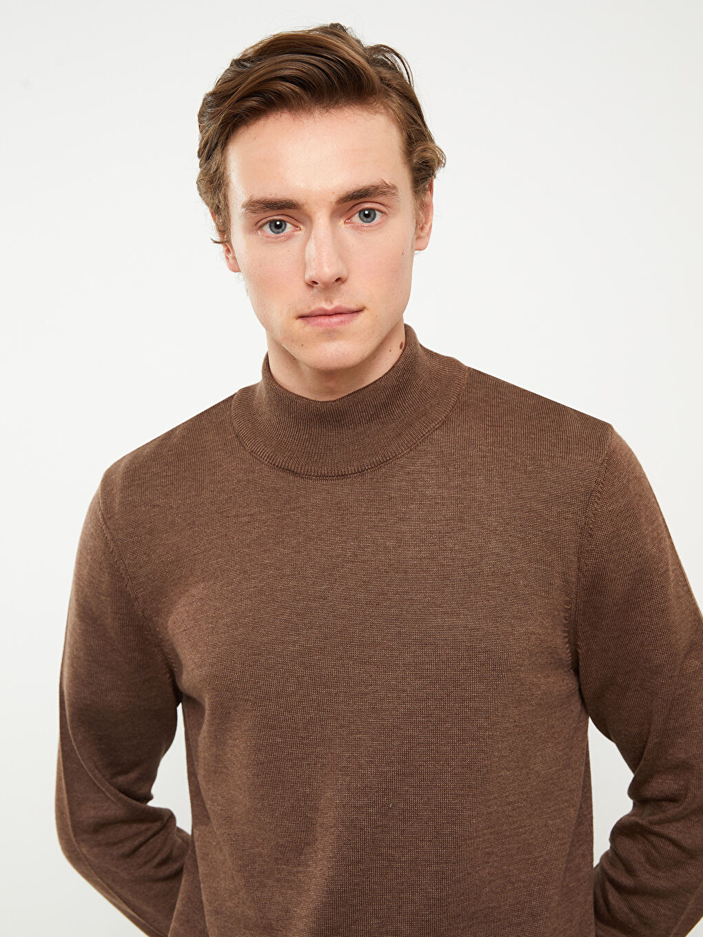 Half Turtleneck Long Sleeve Men's Knitwear Sweater-1
