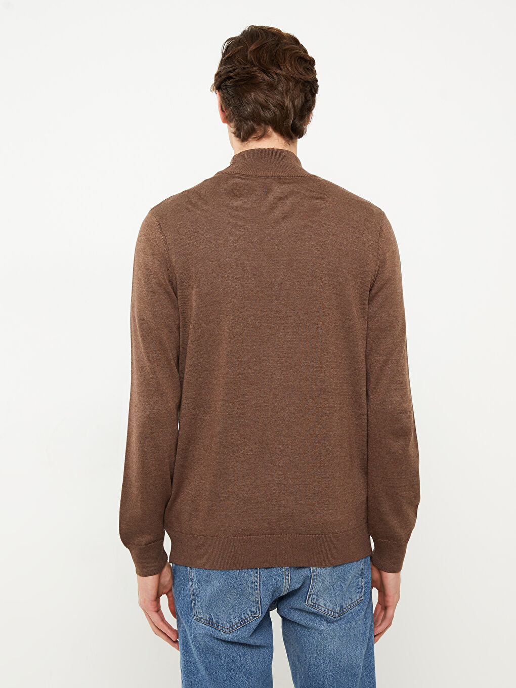 Half Turtleneck Long Sleeve Men's Knitwear Sweater-4