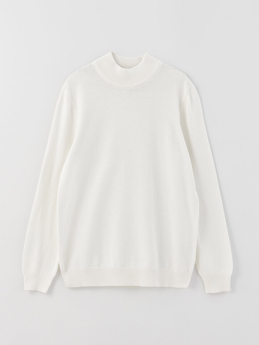 Ekru Yarım Balıkçı Yaka Uzun Kollu Erkek Triko Kazak-5