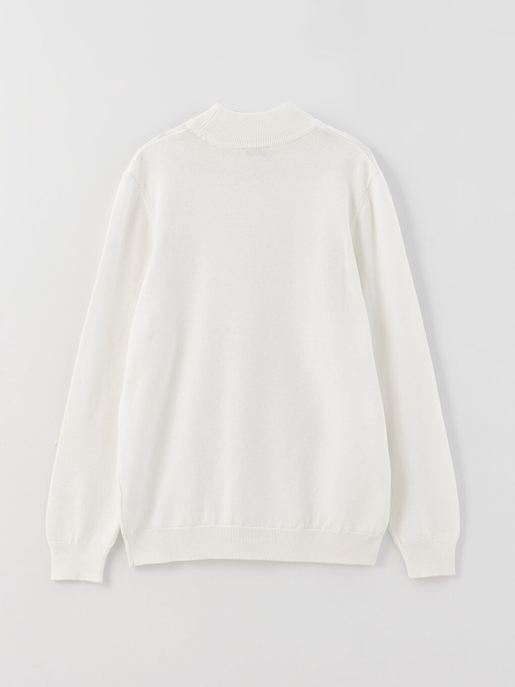 Ekru Yarım Balıkçı Yaka Uzun Kollu Erkek Triko Kazak-6