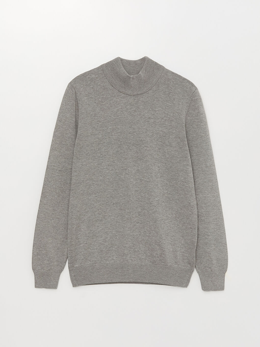 Gri Yarım Balıkçı Yaka Uzun Kollu Erkek Triko Kazak-6