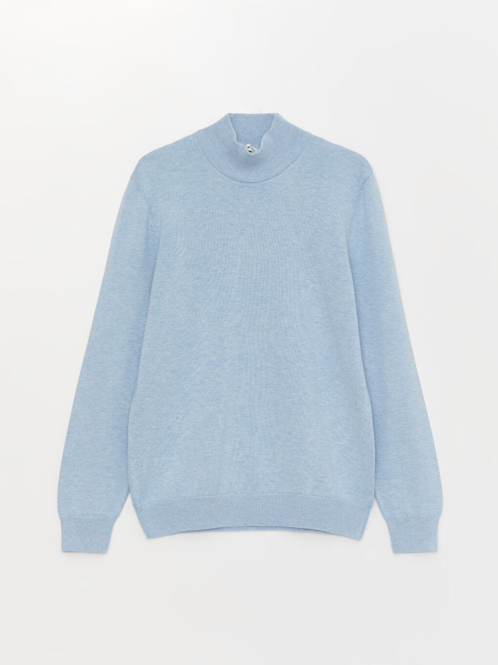 Mavi Yarım Balıkçı Yaka Uzun Kollu Erkek Triko Kazak-5