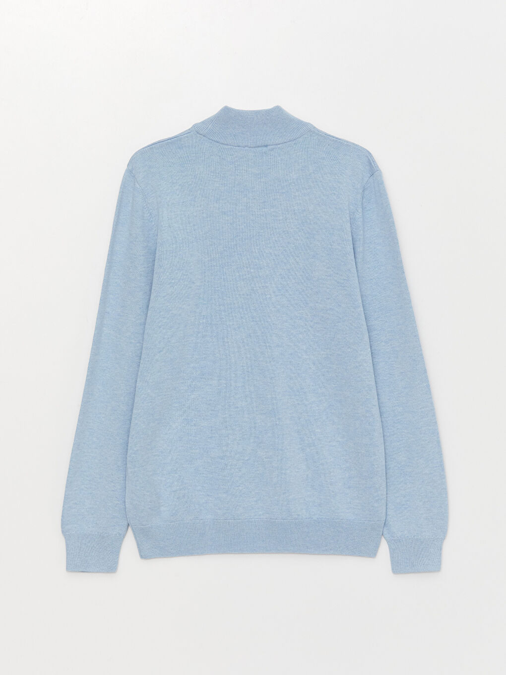 Mavi Yarım Balıkçı Yaka Uzun Kollu Erkek Triko Kazak-6