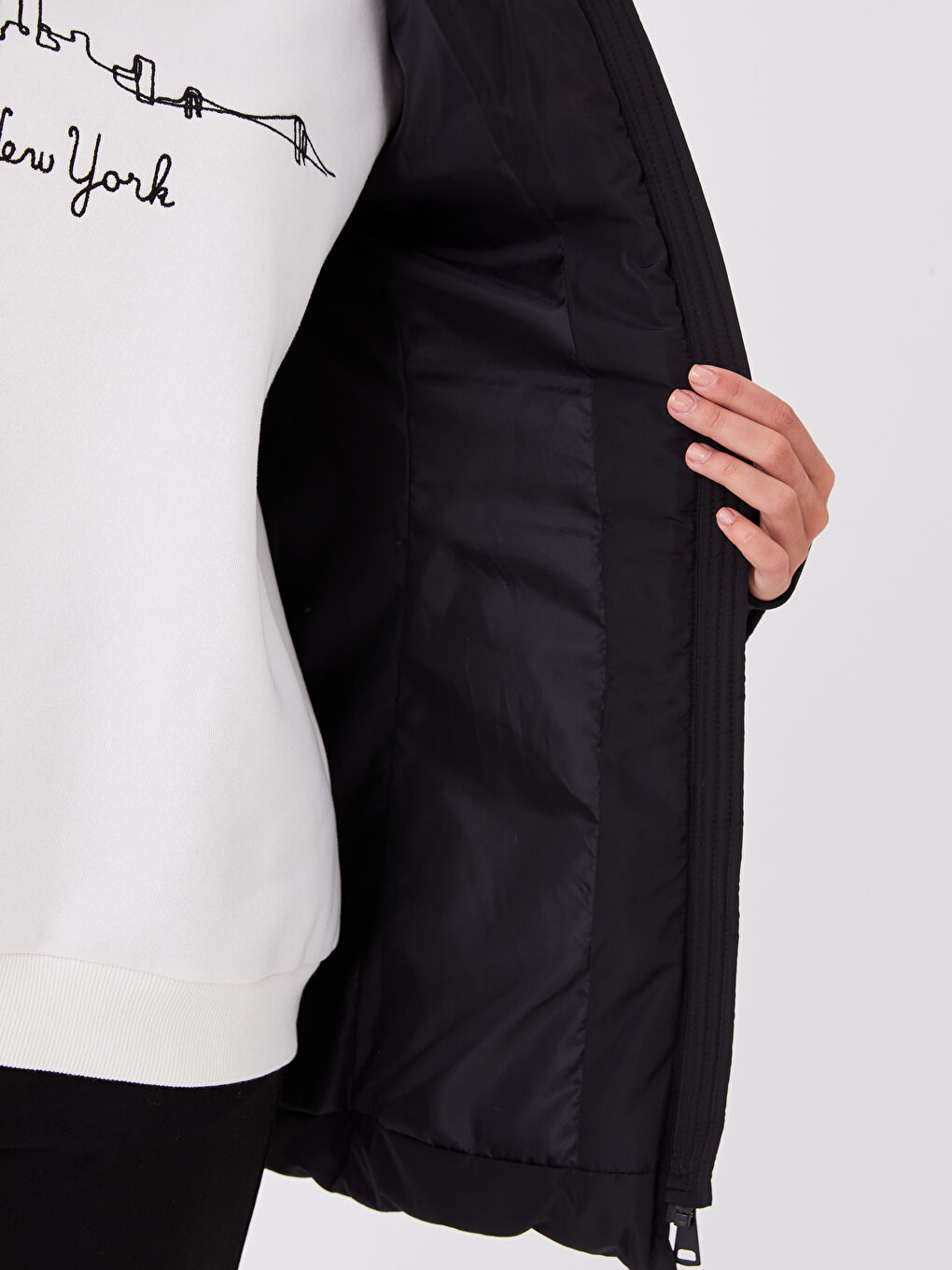 Women's Hooded Plain Puffer Coat-4